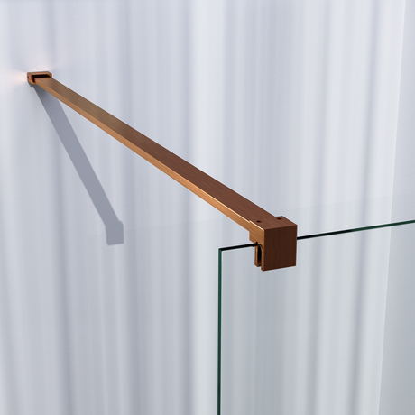 BRAUER Copper Season Inloopdouche set 1 helder glas 130x200 met muurprofiel koper geborsteld