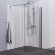 BRAUER Brushed Season Inloopdouche set 1 helder glas 130x200 met muurprofiel RVS-kleurig geborsteld