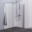 BRAUER Brushed Season Inloopdouche set 1 helder glas 140x200 met muurprofiel RVS-kleurig geborsteld