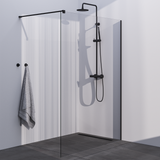 BRAUER Black Season Inloopdouche set 1 helder glas 140x200 met muurprofiel mat zwart