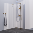 BRAUER Gold Season Inloopdouche set 1 helder glas 70x200 met muurprofiel goud geborsteld