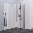 BRAUER Copper Season Inloopdouche set 1 helder glas 70x200 met muurprofiel koper geborsteld