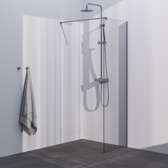 BRAUER Brushed Season Inloopdouche set 1 helder glas 70x200 met muurprofiel RVS-kleurig geborsteld