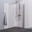 BRAUER Copper Season Inloopdouche set 1 helder glas 80x200 met muurprofiel koper geborsteld