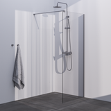 BRAUER Brushed Season Inloopdouche set 1 helder glas 80x200 met muurprofiel RVS-kleurig geborsteld