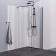 BRAUER Black Season Inloopdouche set 1 helder glas 80x200 met muurprofiel mat zwart