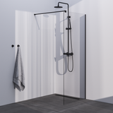 BRAUER Black Season Inloopdouche set 1 helder glas 80x200 met muurprofiel mat zwart