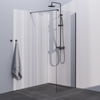 BRAUER Gunmetal Season Inloopdouche set 1 helder glas 90x200 met muurprofiel gunmetal geborsteld