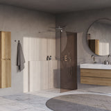 BRAUER Oblivion inloopdouche brons glas 100x200 incl. glascoating chroom GS-OBI1B100200CE