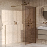 BRAUER Oblivion inloopdouche brons glas 100x200 incl. glascoating PVD goud geborsteld GS-OBI1B100200GG