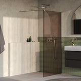 BRAUER Oblivion inloopdouche brons glas 100x200 incl. glascoating PVD RVS-kleurig geborsteld GS-OBI1B100200NG
