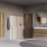 BRAUER Oblivion inloopdouche brons glas 120x200 incl. glascoating chroom GS-OBI1B120200CE