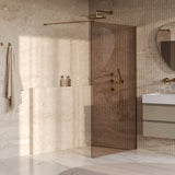 BRAUER Oblivion inloopdouche brons glas 120x200 incl. glascoating PVD goud geborsteld GS-OBI1B120200GG