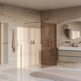 BRAUER Oblivion inloopdouche brons glas 120x200 incl. glascoating PVD goud geborsteld GS-OBI1B120200GG
