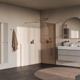 BRAUER Oblivion inloopdouche brons glas 120x200 incl. glascoating PVD koper geborsteld GS-OBI1B120200GK