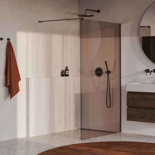 BRAUER Oblivion inloopdouche brons glas 120x200 incl. glascoating PVD gunmetal geborsteld GS-OBI1B120200GM