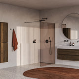 BRAUER Oblivion inloopdouche brons glas 120x200 incl. glascoating PVD gunmetal geborsteld GS-OBI1B120200GM