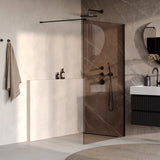 BRAUER Oblivion inloopdouche brons glas 120x200 incl. glascoating mat zwart GS-OBI1B120200MZ