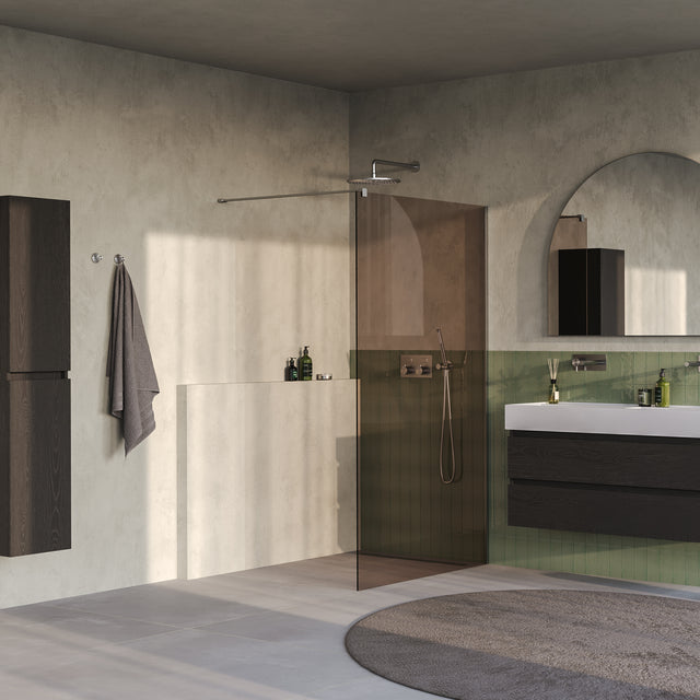 BRAUER Oblivion inloopdouche brons glas 120x200 incl. glascoating PVD RVS-kleurig geborsteld GS-OBI1B120200NG