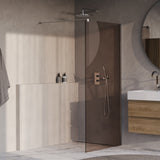 BRAUER Oblivion inloopdouche brons glas 90x200 incl. glascoating chroom GS-OBI1B90200CE