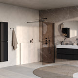 BRAUER Oblivion inloopdouche brons glas 90x200 incl. glascoating mat zwart GS-OBI1B90200MZ