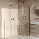 BRAUER Oblivion inloopdouche helder glas 100x200 incl. glascoating PVD goud geborsteld GS-OBI1H100200GG