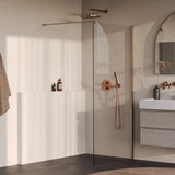BRAUER Oblivion inloopdouche helder glas 100x200 incl. glascoating PVD koper geborsteld GS-OBI1H100200GK