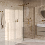 BRAUER Oblivion inloopdouche helder glas 110x200 incl. glascoating PVD goud geborsteld GS-OBI1H110200GG
