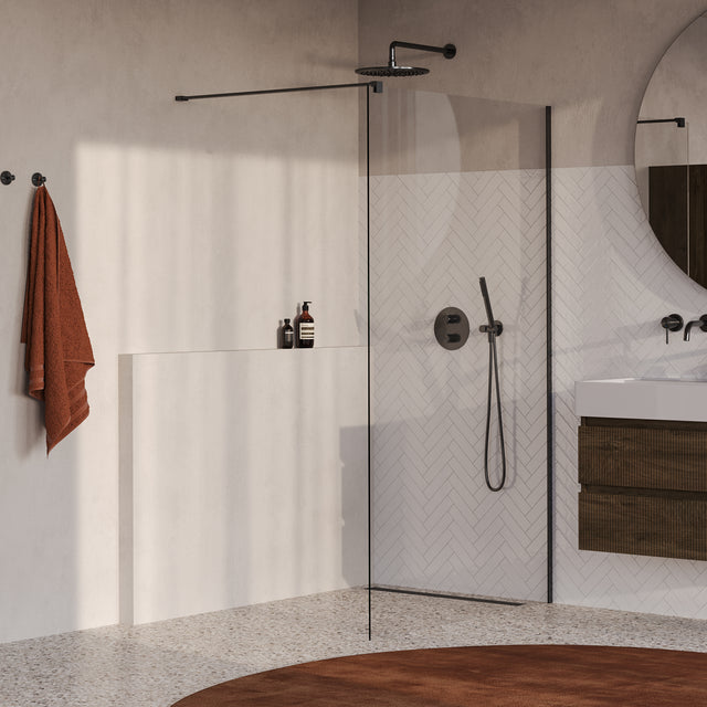 BRAUER Oblivion inloopdouche helder glas 110x200 incl. glascoating PVD gunmetal geborsteld GS-OBI1H110200GM