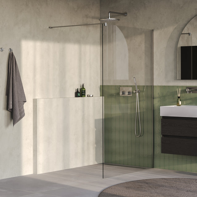 BRAUER Oblivion inloopdouche helder glas 110x200 incl. glascoating PVD RVS-kleurig geborsteld GS-OBI1H110200NG