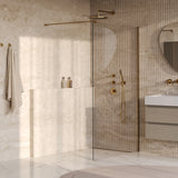BRAUER Oblivion inloopdouche helder glas 120x200 incl. glascoating PVD goud geborsteld GS-OBI1H120200GG