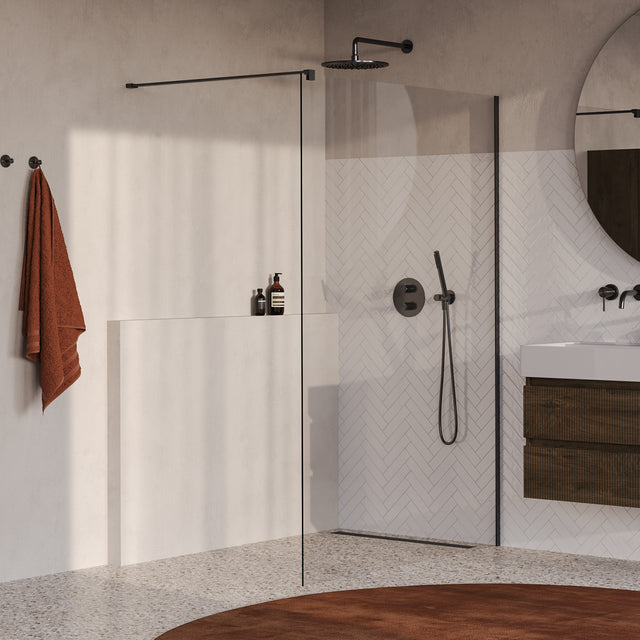 BRAUER Oblivion inloopdouche helder glas 130x200 incl. glascoating PVD gunmetal geborsteld GS-OBI1H130200GM