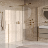 BRAUER Oblivion inloopdouche helder glas 140x200 incl. glascoating PVD goud geborsteld GS-OBI1H140200GG