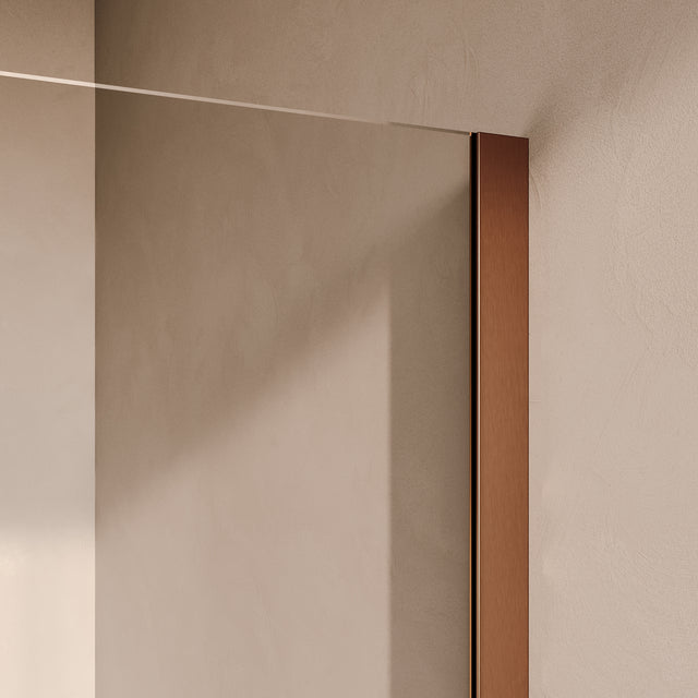 BRAUER Oblivion inloopdouche helder glas 140x200 incl. glascoating PVD koper geborsteld GS-OBI1H140200GK
