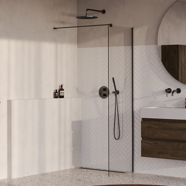 BRAUER Oblivion inloopdouche helder glas 50x200 incl. glascoating PVD gunmetal geborsteld GS-OBI1H50200GM