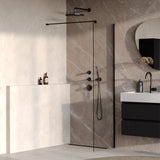 BRAUER Oblivion inloopdouche helder glas 50x200 incl. glascoating mat zwart GS-OBI1H50200MZ