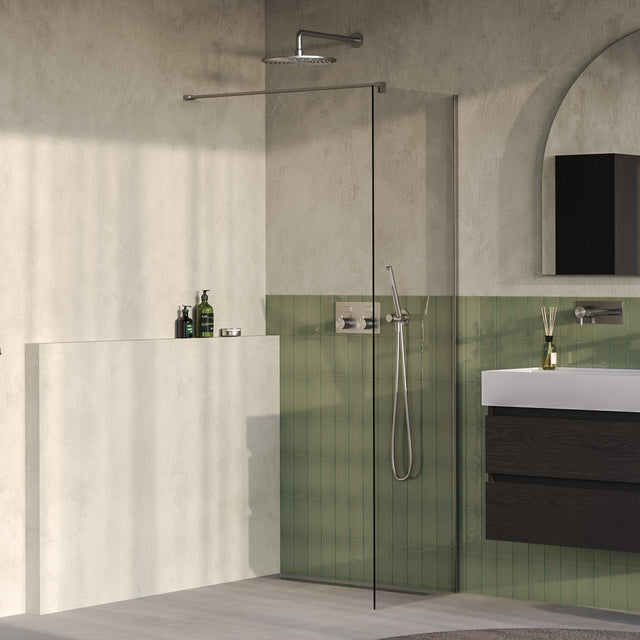 BRAUER Oblivion inloopdouche helder glas 60x200 incl. glascoating PVD RVS-kleurig geborsteld GS-OBI1H60200NG