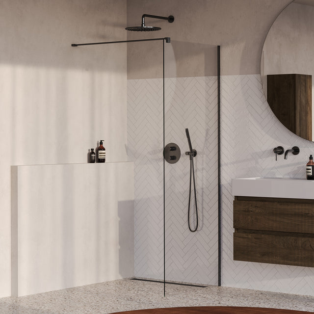BRAUER Oblivion inloopdouche helder glas 70x200 incl. glascoating PVD gunmetal geborsteld GS-OBI1H70200GM