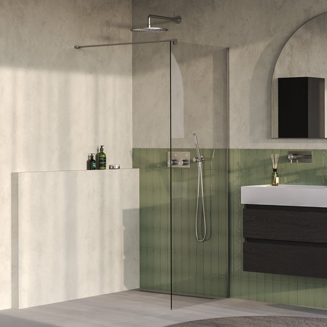 BRAUER Oblivion inloopdouche helder glas 70x200 incl. glascoating PVD RVS-kleurig geborsteld GS-OBI1H70200NG