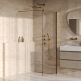 BRAUER Oblivion inloopdouche helder glas 80x200 incl. glascoating PVD goud geborsteld GS-OBI1H80200GG