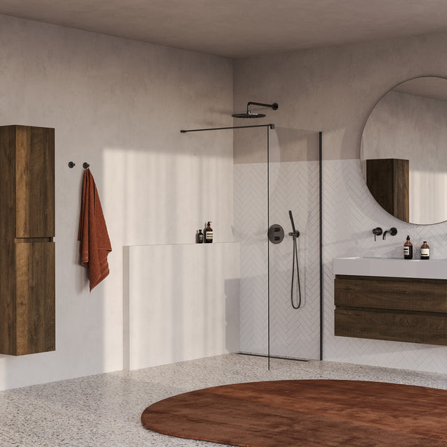 BRAUER Oblivion inloopdouche helder glas 80x200 incl. glascoating PVD gunmetal geborsteld GS-OBI1H80200GM