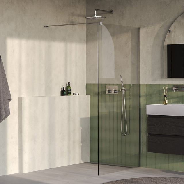 BRAUER Oblivion inloopdouche helder glas 90x200 incl. glascoating PVD RVS-kleurig geborsteld GS-OBI1H90200NG