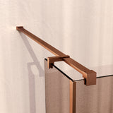 BRAUER Oblivion inloopdouche brons glas 100x200 met zijwand 30 incl. glascoating PVD koper geborsteld GS-OBI2B10030200GK
