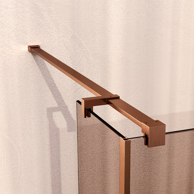 BRAUER Oblivion inloopdouche brons glas 100x200 met zijwand 30 incl. glascoating PVD koper geborsteld GS-OBI2B10030200GK