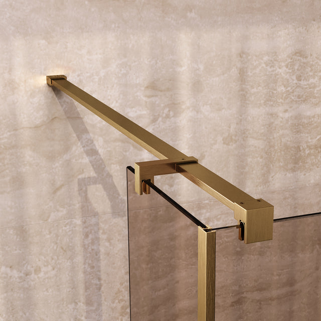 BRAUER Oblivion inloopdouche brons glas 120x200 met zijwand 30 incl. glascoating PVD goud geborsteld GS-OBI2B12030200GG