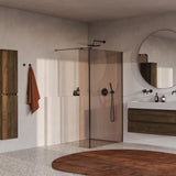 BRAUER Oblivion inloopdouche brons glas 120x200 met zijwand 30 incl. glascoating PVD gunmetal geborsteld GS-OBI2B12030200GM