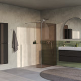 BRAUER Oblivion inloopdouche brons glas 120x200 met zijwand 30 incl. glascoating PVD RVS-kleurig geborsteld GS-OBI2B12030200NG