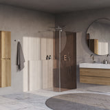 BRAUER Oblivion inloopdouche brons glas 90x200 met zijwand 30 incl. glascoating chroom GS-OBI2B9030200CE
