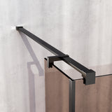 BRAUER Oblivion inloopdouche brons glas 90x200 met zijwand 30 incl. glascoating PVD gunmetal geborsteld GS-OBI2B9030200GM