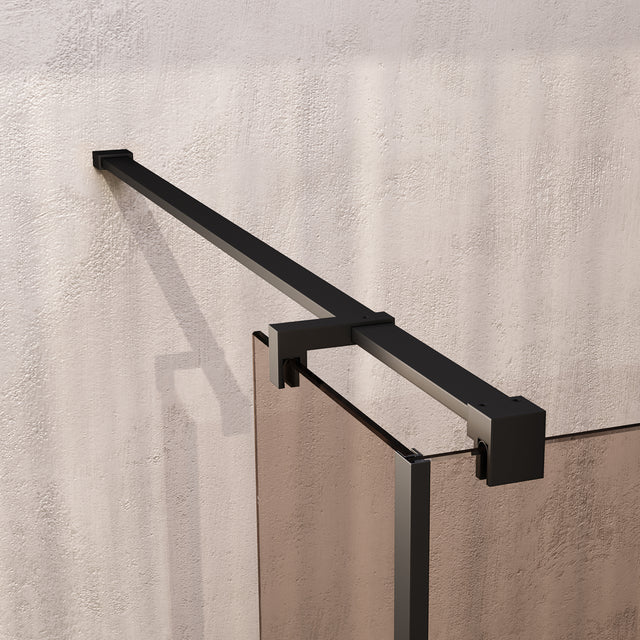 BRAUER Oblivion inloopdouche brons glas 90x200 met zijwand 30 incl. glascoating mat zwart GS-OBI2B9030200MZ